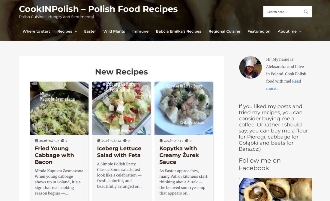 Cook in Polish website screenshot