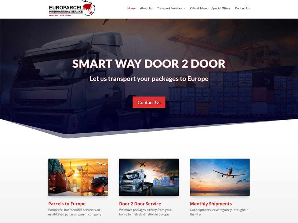 Europarcel website screenshot