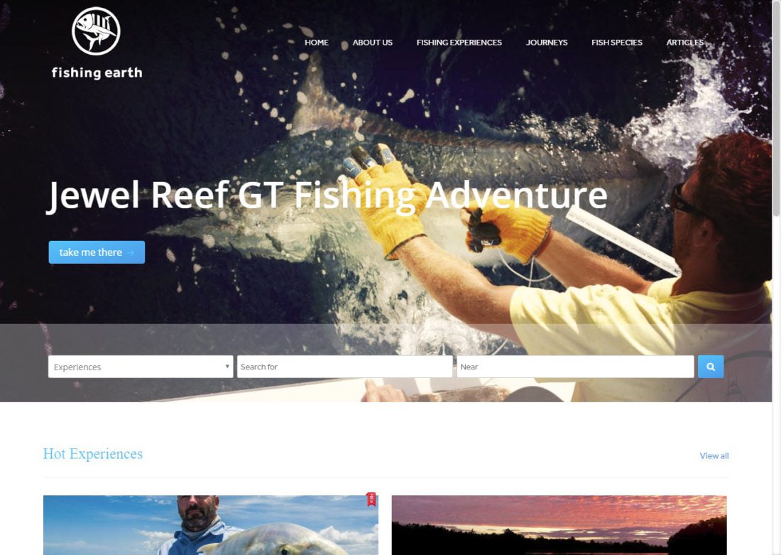 Fishing Earth website screenshot