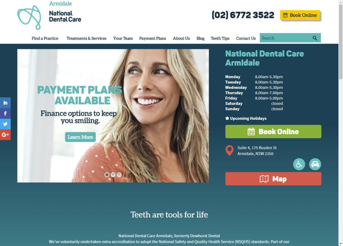 National Dental Care website screenshot