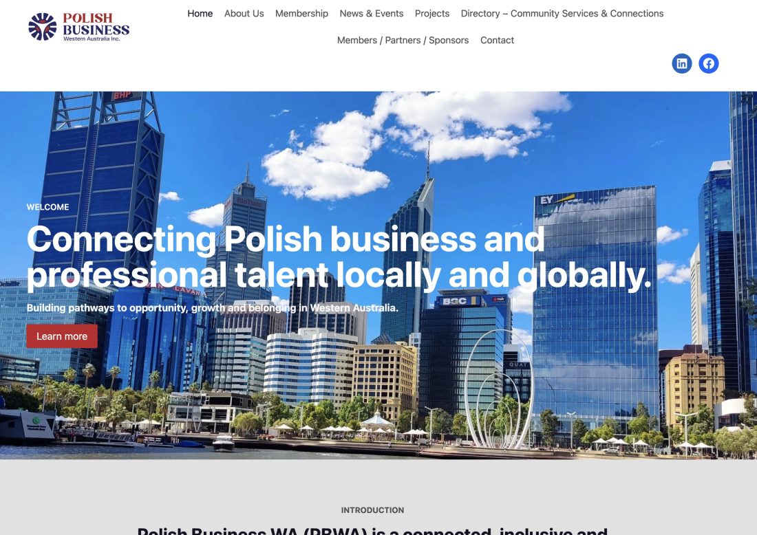 Polish Business WA website screenshot