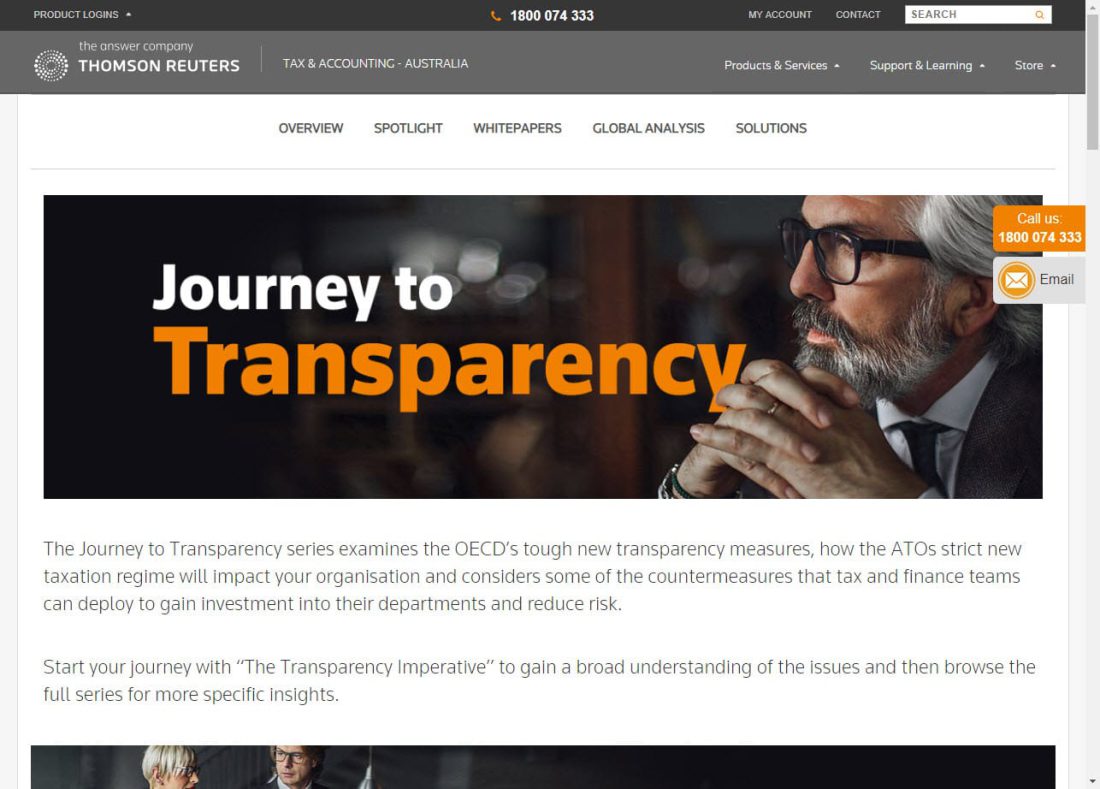 Thomson Reuters website screenshot