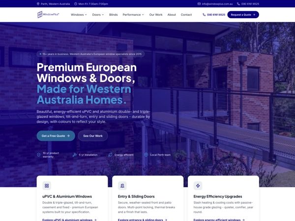 Window Plus website screenshot