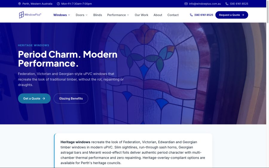 Heritage windows page for Perth character homes