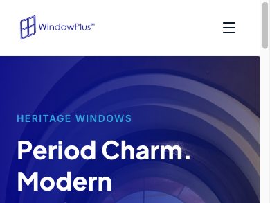 Heritage windows page on a mobile phone